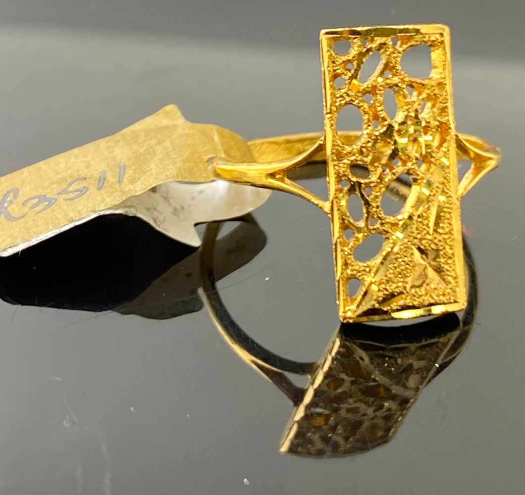 22k Solid Gold Ladies Handmade Designer Filigree Ring R3511 - Royal Dubai Jewellers