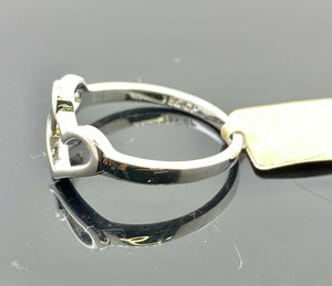 18k Ring Solid Gold ELEGANT Charm Interlock Heart Design Ladies Band r2111zz - Royal Dubai Jewellers