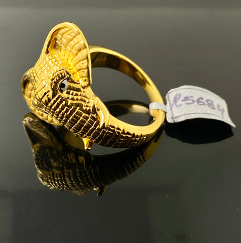 22k Solid Gold Exotic Men Elephant Ring r5684 - Royal Dubai Jewellers
