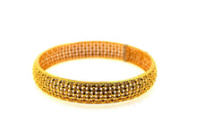 22k Solid Gold Ladies Bangle Elegant Wide Face Beads Insert Design br62 - Royal Dubai Jewellers