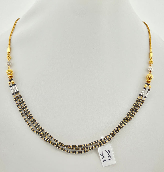 22K Solid Gold Two Tone Mangalsutra C4571 - Royal Dubai Jewellers