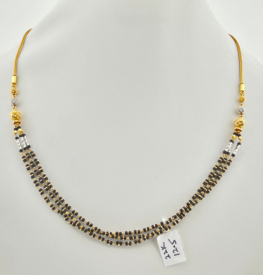 22K Solid Gold Two Tone Mangalsutra C4571 - Royal Dubai Jewellers