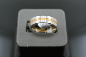 18k Solid Gold Elegant Ladies Modern Shiny Disc Finish Band Ring R9440m - Royal Dubai Jewellers