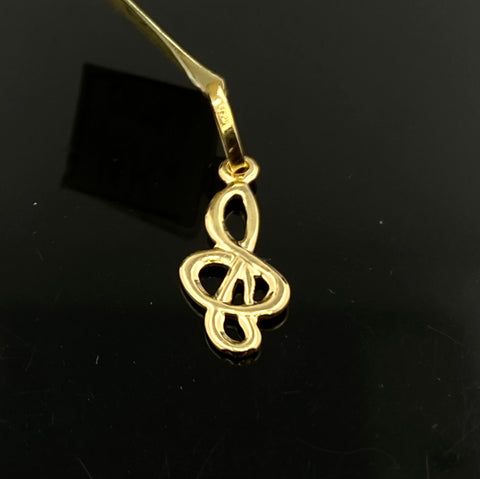 18k Solid Gold Letter S Pendant P3990 - Royal Dubai Jewellers