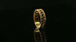 22k Ring Solid Gold ELEGANT Men Geometric Band SIZE 10.5 "RESIZABLE" r2331z - Royal Dubai Jewellers
