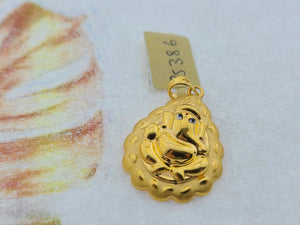 22K Solid Gold Lord Ganesh Pendant P5386 - Royal Dubai Jewellers