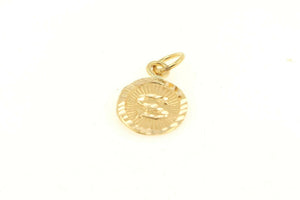 22k 22ct Solid Gold Charm Letter S Pendant Oval Design p1132 ns - Royal Dubai Jewellers