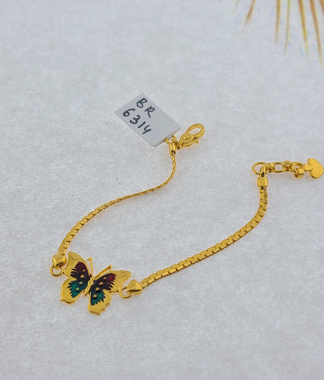 22K Solid Gold Butterfly Bracelet BR6314 - Royal Dubai Jewellers