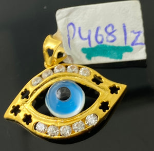 22K Solid Gold Evil Eye Pendant P4681z - Royal Dubai Jewellers
