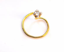 Authentic 18K Yellow Gold Nose Ring Round-Cut-Diamond VS2 n004 - Royal Dubai Jewellers