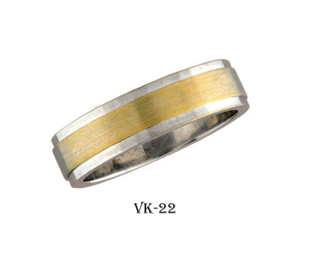 14k Solid Gold Elegant Ladies Modern Shiny Finish Flat Band 6MM Ring Vk22v - Royal Dubai Jewellers