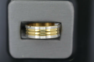 18k Solid Gold Elegant Ladies Modern Disc Finish Band Ring R9220m - Royal Dubai Jewellers