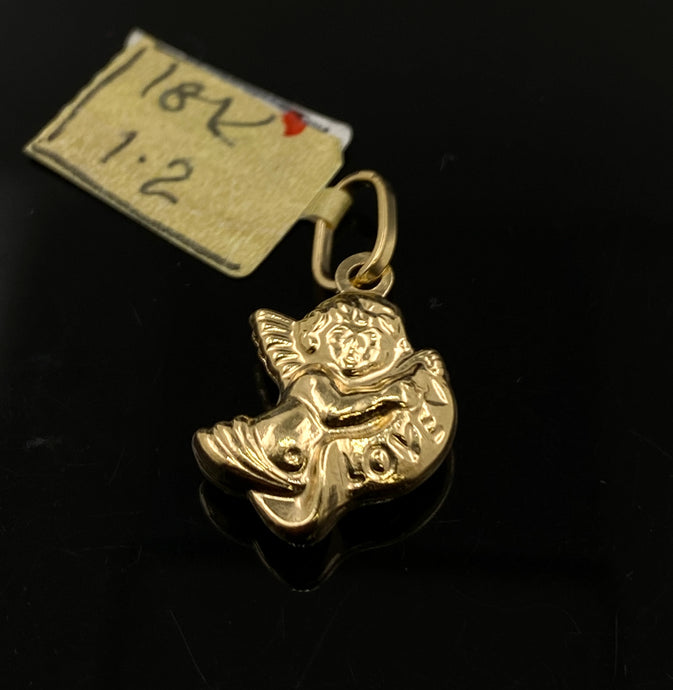 18K Solid Gold Love Angel Pendant P3993 - Royal Dubai Jewellers