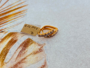 18K Solid Gold Zircon Hoops E22649 - Royal Dubai Jewellers