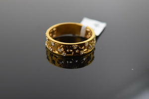 22k Ring Solid Gold ELEGANT Charm Ladies Simple Ring SIZE 7.7 "RESIZABLE" r2096 - Royal Dubai Jewellers