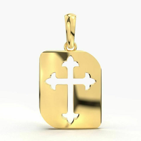 22k Solid Yellow Gold Unisex Jewelry Elegant Simple Cross Pendant CGP32 - Royal Dubai Jewellers