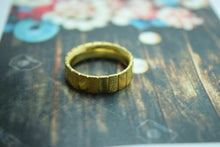 18k Band 6mm solid gold ring band wedding anniversary Unisex sandblast design mf - Royal Dubai Jewellers