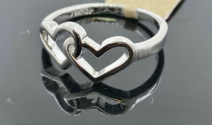 18k Ring Solid Gold ELEGANT Charm Interlock Heart Design Ladies Band r2111zz - Royal Dubai Jewellers