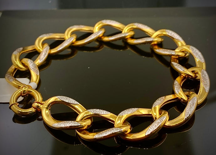 21K Solid Gold Cubic Bracelet With Links Br5765 - Royal Dubai Jewellers