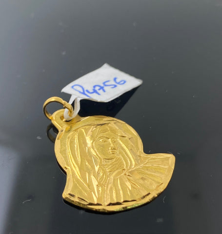 22K Solid Gold Mother Mary Pendant P4756 - Royal Dubai Jewellers