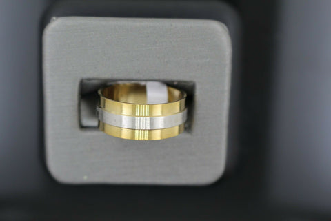18k Solid Gold Elegant Ladies Modern Shiny Finish Band Ring R9106m - Royal Dubai Jewellers