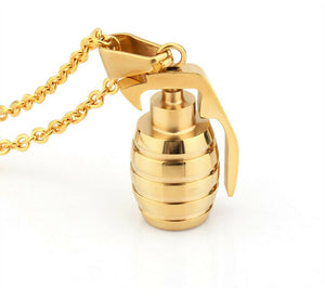 Solid Gold Classic Grenade Pendant With High Polishing Finished SP34 - Royal Dubai Jewellers