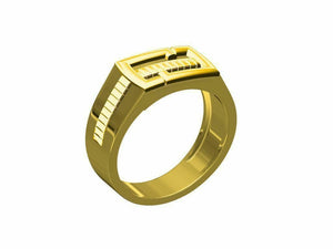 22k Ring Solid Yellow Gold Men Jewelry Elegant Italian Designer Pattern CGR72 - Royal Dubai Jewellers