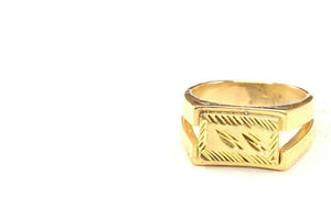 22k Ring Solid Gold ELEGANT Charm Mens Leaf Band SIZE 7.50 "RESIZABLE" r2446 - Royal Dubai Jewellers