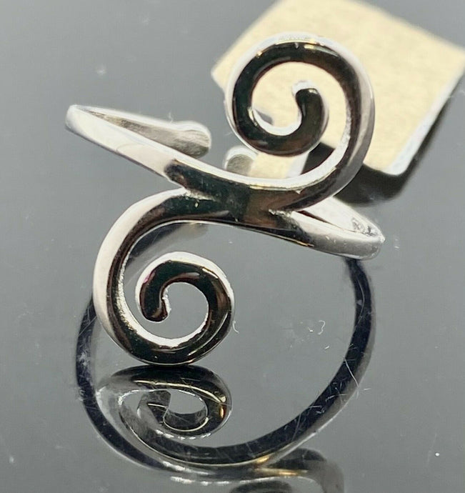 18k Ring Solid Gold ELEGANT Charm Spiral Design Ladies Band r2114zz - Royal Dubai Jewellers
