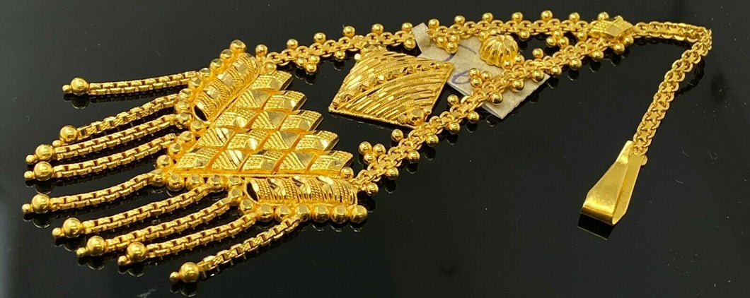 22k Tikka Solid Gold Ladies Jewelry Classic Simple Filigree Design T63 - Royal Dubai Jewellers