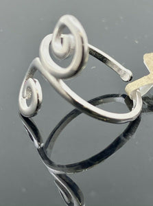 18k Ring Solid Gold ELEGANT Charm Spiral Design Ladies Band r2114zz - Royal Dubai Jewellers