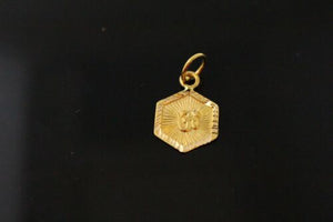 22k 22ct Solid Gold Hindu RELIGIOUS OM Pendant Charm Locket Diamond Cut p986 ns - Royal Dubai Jewellers