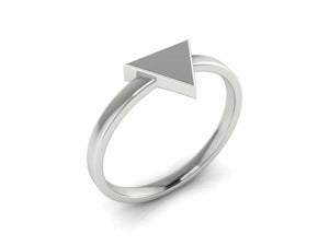18k Ring Solid White Gold Ladies Jewelry Elegant Simple Triangle Design CGR60W - Royal Dubai Jewellers