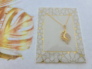 22K Solid Gold Enchanted Leaf Necklace BF 24 - Royal Dubai Jewellers