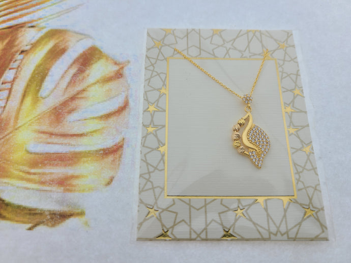 22K Solid Gold Enchanted Leaf Necklace BF 24 - Royal Dubai Jewellers