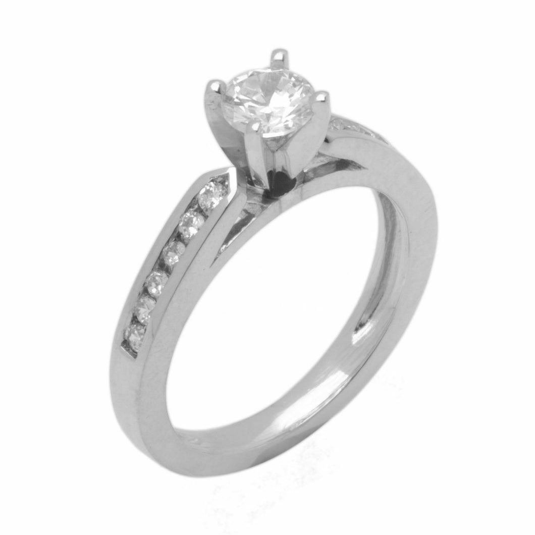18k Solid Gold Elegant Ladies Modern Simple Prong Solitaire Ring D2142v - Royal Dubai Jewellers