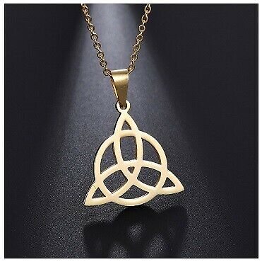 Solid Gold Triquetra Symbol Pendant with High Polished Finishing SP6 - Royal Dubai Jewellers