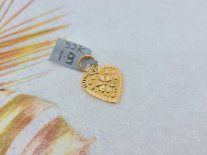 22K Solid Gold Heart Pendant P5500 - Royal Dubai Jewellers