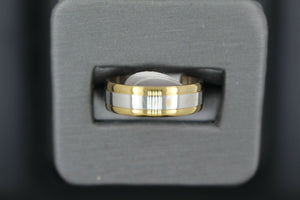 18k Solid Gold Elegant Ladies Modern Zirconia Shiny Finish Band Ring R9282m - Royal Dubai Jewellers