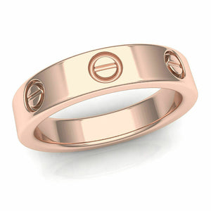 18k Ring Solid Rose Gold Ladies Jewelry Modern Italian Designer Pattern CGR6R - Royal Dubai Jewellers
