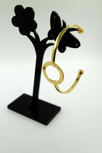 18k Solid Gold ELEGANT WOMEN BANGLE BRACELET"ADJUSTABLE" Size 2.25 inch CB235 - Royal Dubai Jewellers