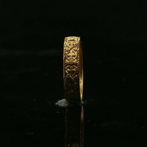 22k Ring Solid Gold ELEGANT Charm Men Cross Band SIZE 11 "RESIZABLE" r2349 - Royal Dubai Jewellers
