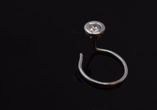 Authentic 18K White Gold Nose Pin Ring Round-Cut-Diamond VS2 n088 - Royal Dubai Jewellers