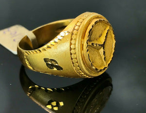 22k Ring Solid Gold ELEGANT Exotics Car Emblem Men Design r2103z - Royal Dubai Jewellers