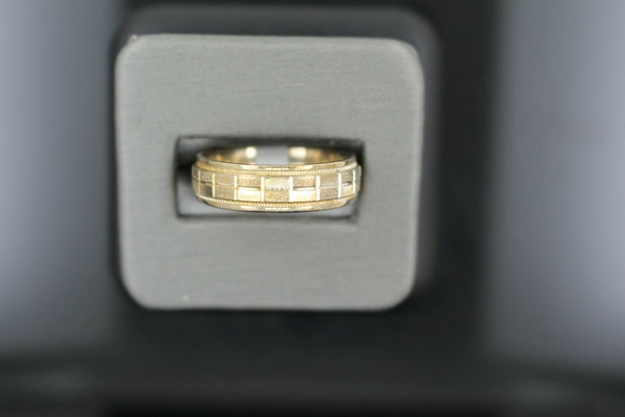 18k Solid Gold Elegant Ladies Modern Sand Finish Band Ring R9089m - Royal Dubai Jewellers