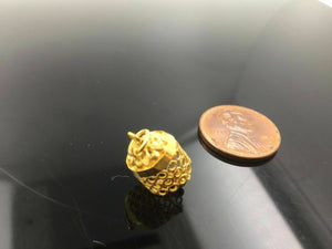 22k Solid Gold Bell Shape FINDINGS bead sphere spacer charm pendant clasp - Royal Dubai Jewellers