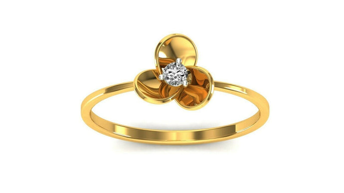 22k Ring Solid Yellow Gold Ladies Jewelry Elegant Simple Floral Band CGR76 - Royal Dubai Jewellers