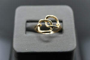 18k Solid Gold Elegant Ladies Modern Chain Designed Fancy Ring R9147m - Royal Dubai Jewellers