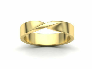 14k Ring Sold Yellow Gold Ladies Jewelry Modern Front Twisted Design CGR55 - Royal Dubai Jewellers