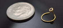 Authentic 18K Yellow Gold Nose Pin Ring Light Purple Birth Stone February n123 - Royal Dubai Jewellers